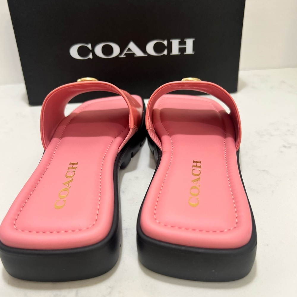 Coach Women's Pink Slide Sandals - Picture 10 of 12